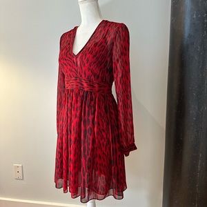 Michael Kors red animal print mini dress. Size 4